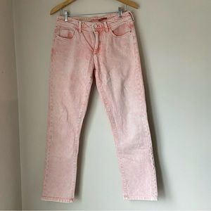 Pilcro & The Letterpress Pink Mineral Wash Hi Rise Slim Boyfriend Jeans